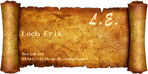 Loch Erik névjegykártya